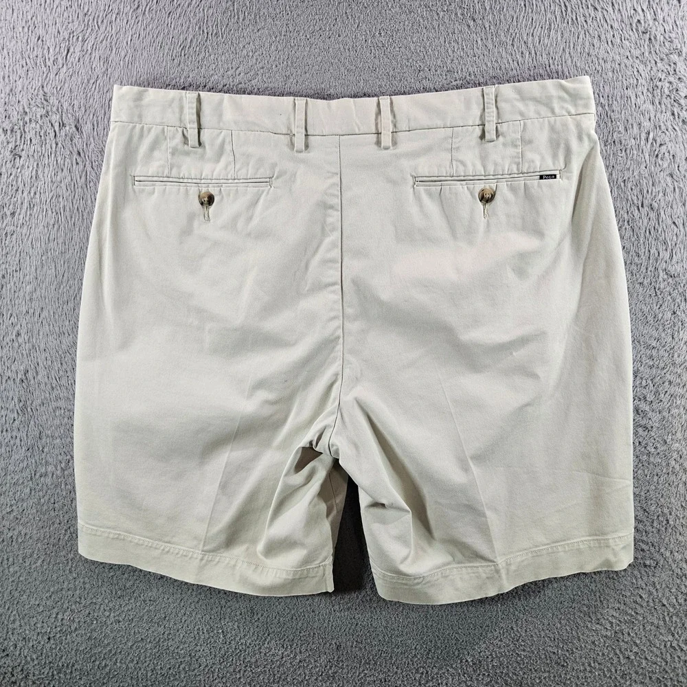 Polo Ralph Lauren Mens Khaki Tan Stretch Classic Fit Chino Shorts Size 38